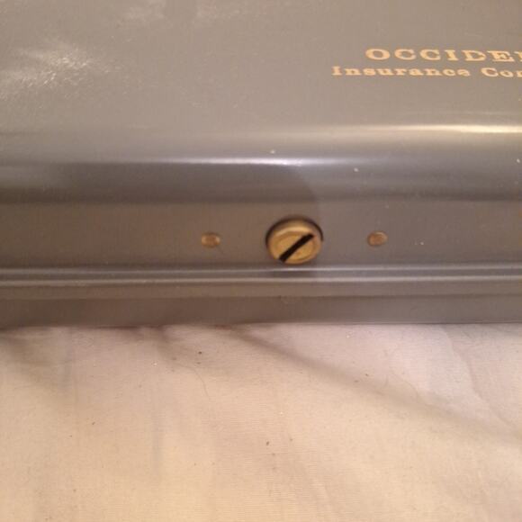 Vintage Occidental Life Insurance Company Metal Lock Box No Key - Picture 3 of 6
